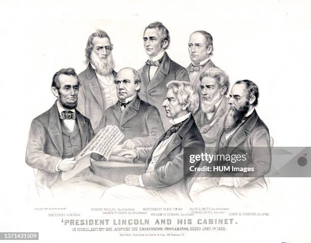 President Lincoln and his cabinet in council, Sept. 22nd 1862. Adopting the Emancipation Proclamation, issued Jany. 1st 1863.