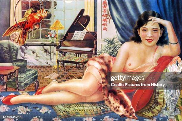 Chinese glamour pin-up girl, Shanghai, c.1930s.