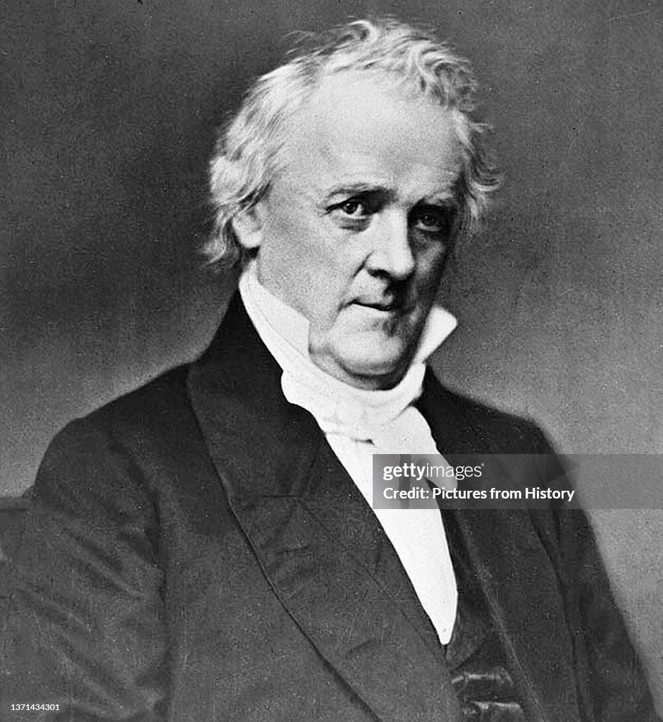 USA: James Buchanan (1791 - 1868) was the 15th President of the United States, serving from 1857 to 1861. Restored daguerrotype, Mathew Brady (1822-1896), c. 1850 -1868