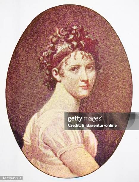 Juliette or Julie Recamier, nee Jeanne Francoise Julie Adelaide Bernard, called Madame Recamie, December 4, 1777 - May 11 a French salonniere, France.