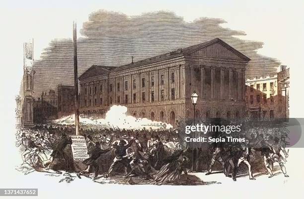 Riot at the Astor Place Opera-House, New York. United States of New York, 1849.