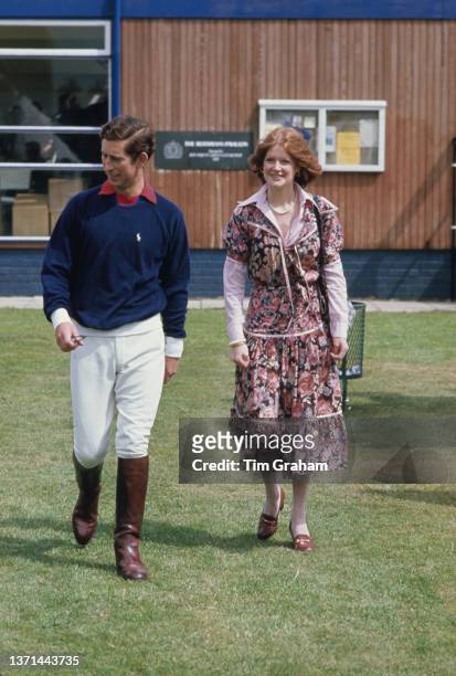 Charles, Prince of Wales and Lady Sarah Spencer attend an polo match at Smith's Lawn, in Windsor Great Park, Windsor, Berkshire, England, 1st July...