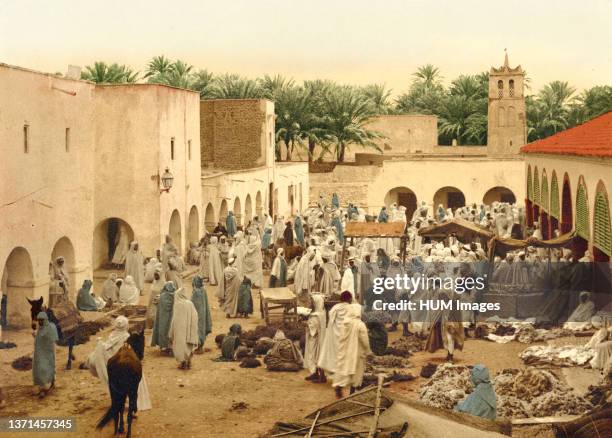 Market, Biskra, Algeria ca. 1899.