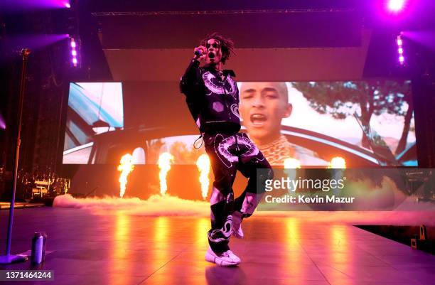 Jaden performs onstage during the "Justice World Tour" at Pechanga Arena on February 18, 2022 in San Diego, California.