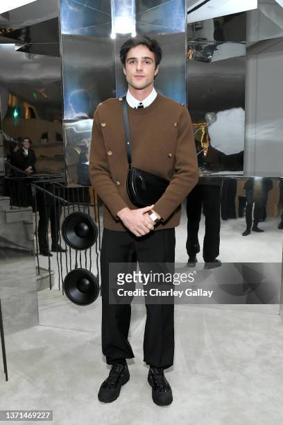 Jacob Elordi wearing Burberry at Burberry Event To Celebrate the Rodeo Drive Takeover at Burberry on February 18, 2022 in Beverly Hills, California.