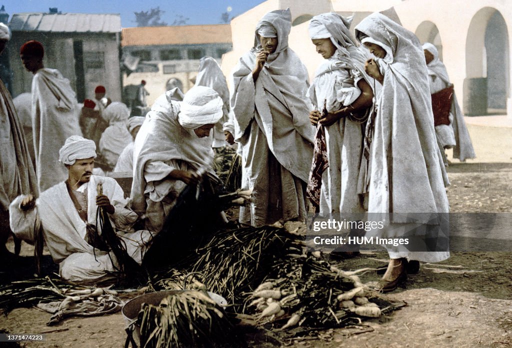 Market, Biskra, Algeria ca. 1899