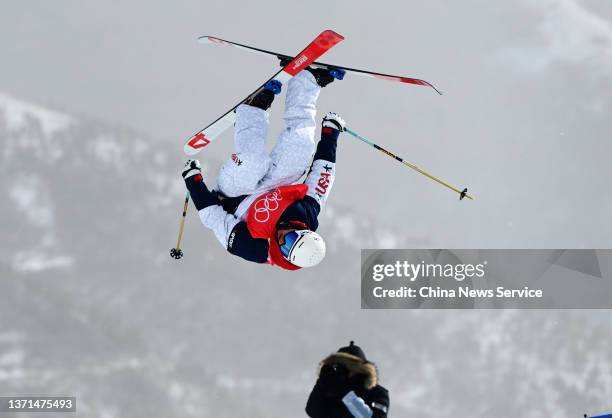 Aaron Blunck of Team United States competes during the Men's Freestyle Skiing Halfpipe Final on Day 15 of the Beijing 2022 Winter Olympics at Genting...