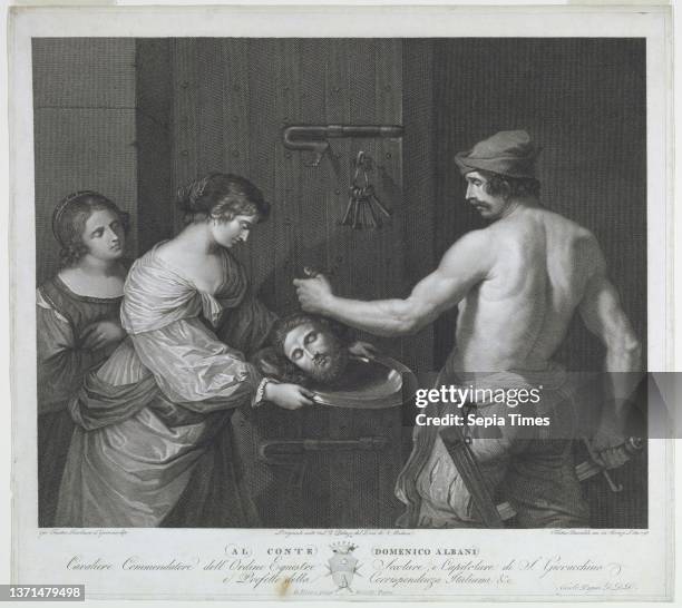 Salome Receiving the Head of John the Baptist, Francesco Rainaldi, Italian, 1770-1805, Giovanni Francesco Barbieri , Italian, 1591 Ð 1666, Engraving...