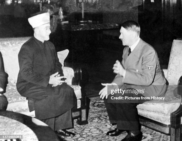 Germany/Palestine/Israel: Haj Amin al-Husseini, the Grand Mufti of Jerusalem, meeting with Adolf Hitler, Berlin, 28 November 1941. The Grand Mufti of...