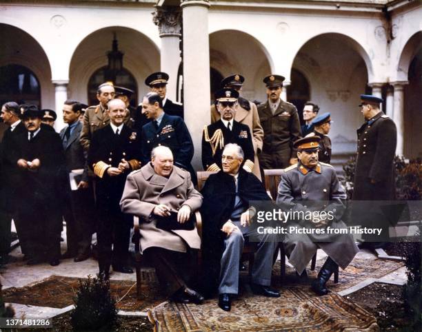 Yalta Conference in February 1945 with Winston Churchill, Franklin D. Roosevelt and Joseph Stalin.