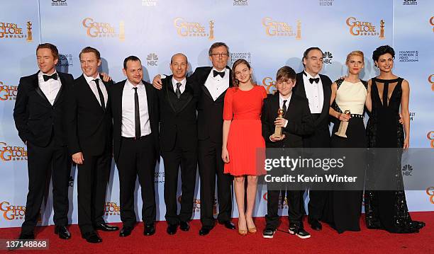 Actors Damian Lewis, Diego Klattenhoff, producers Gideon Raff, Howard Gordon, Alex Gansan, actors Morgan Saylor, Jackson Pace, Mandy Patinkin, Claire...