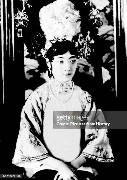 Empress Xiao Ke Min, also known as Empress Wan Rong , c. 1920.