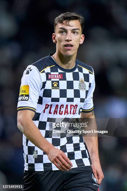 Peter Musa of Boavista FC looks on during the Liga Portugal Bwin match between Boavista FC and SL Benfica at Estadio do Bessa Seculo XXI on February...
