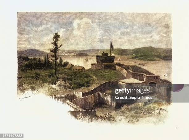 Nova Scotia, Halifax from York Redoubt, Canada, Nineteenth Century Engraving.