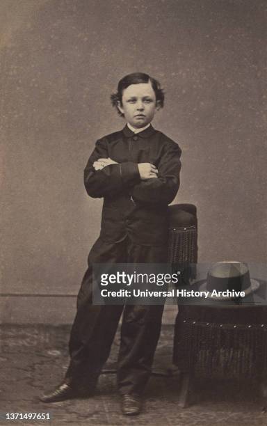 Thomas "Tad" Lincoln , son of U.S. President Abraham Lincoln and Mary Todd Lincoln, full-length Portrait, 1865.