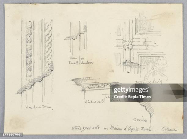 Sketches of Architectural Details from Agnes SorelÕs House, Oreans, Arnold William Brunner, American, 1857Ð1925, Graphite on paper, Sketches of...