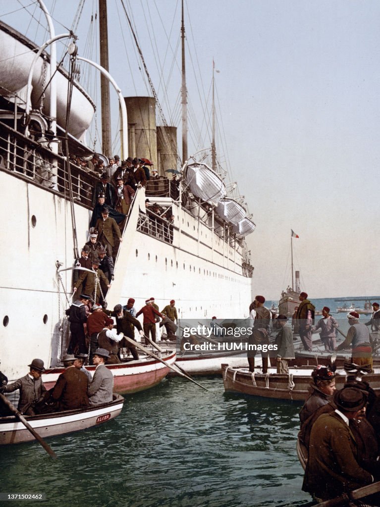 Disembarking from a ship, Algiers, Algeria ca. 1899