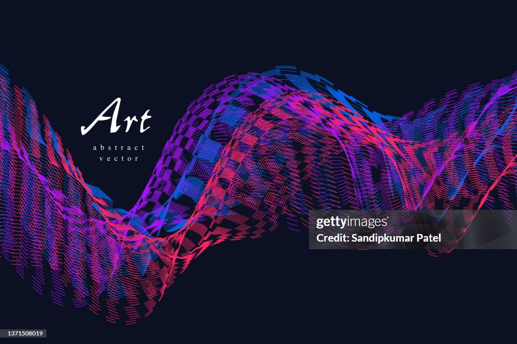 Abstract Scientific Background With Dynamic Particles Wave Flow 3d Data ...