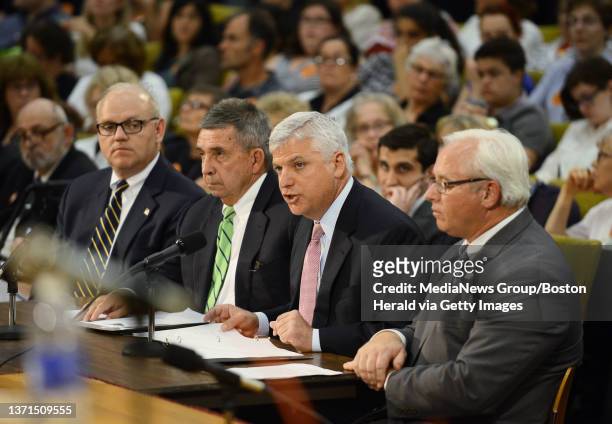 Judiciary Committee hearing at Gardner Auditorium at the Massachusetts Statehouse. The public hearing focuses on the bills to repeal mandatory...