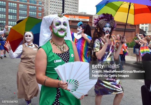 Members of The Boston Sisters of Perpetual Indulgence march in the Pride Parade. June 10, 2017 Staff photo Chris Christo