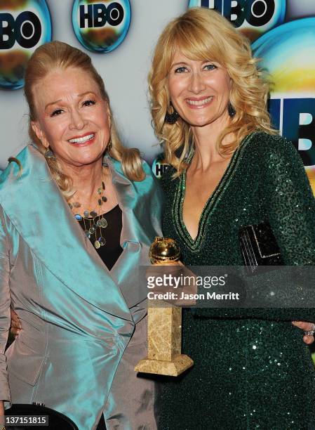 Actresses Diane Ladd and Laura Dern arrive at HBO's Post 2012 Golden Globe Awards Party at Circa 55 Restaurant on January 15, 2012 in Beverly Hills,...