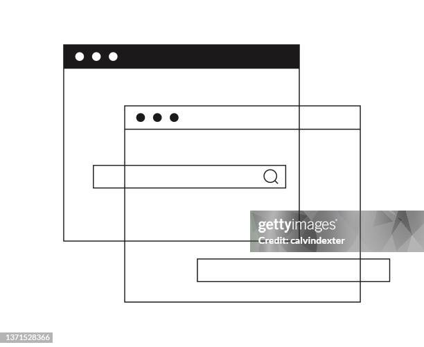 web browser with search bar - white browser window stock illustrations