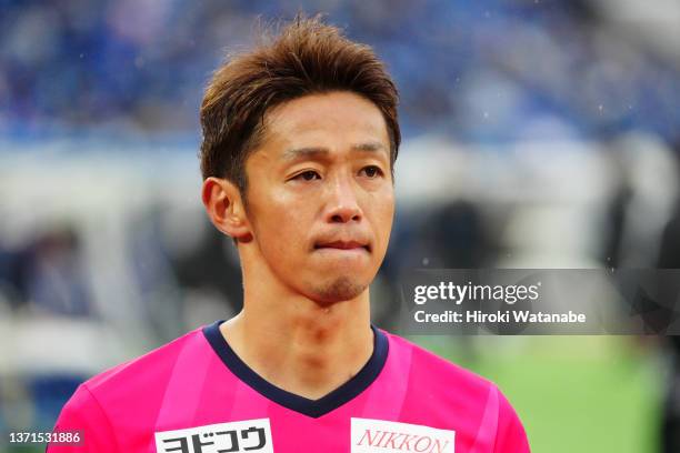 Hiroshi Kiyotake of Cerezo Osaka looks on after the J.LEAGUE Meiji Yasuda J1 1st Sec. Match between Yokohama F.Marinos and Cerezo Osaka at Nissan...