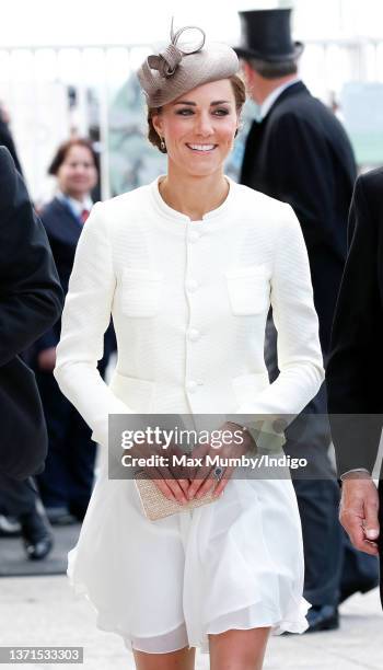 Catherine, Duchess of Cambridge attends Derby Day during the Investec Derby Festival at Epsom racecourse on June 4, 2011 in Epsom, England.