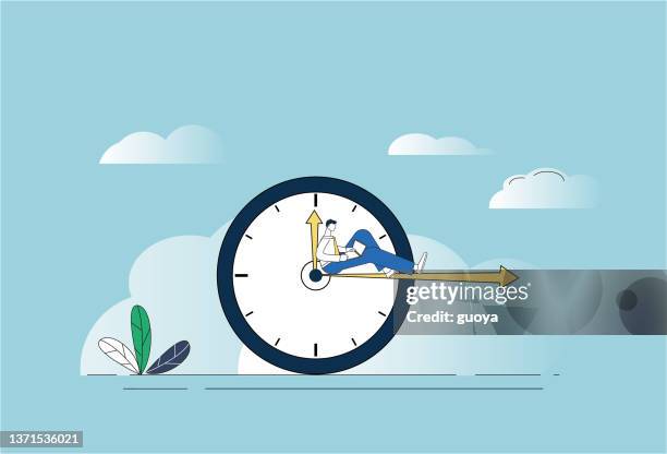 white-collar workers work on the clock. - freelance work stock illustrations