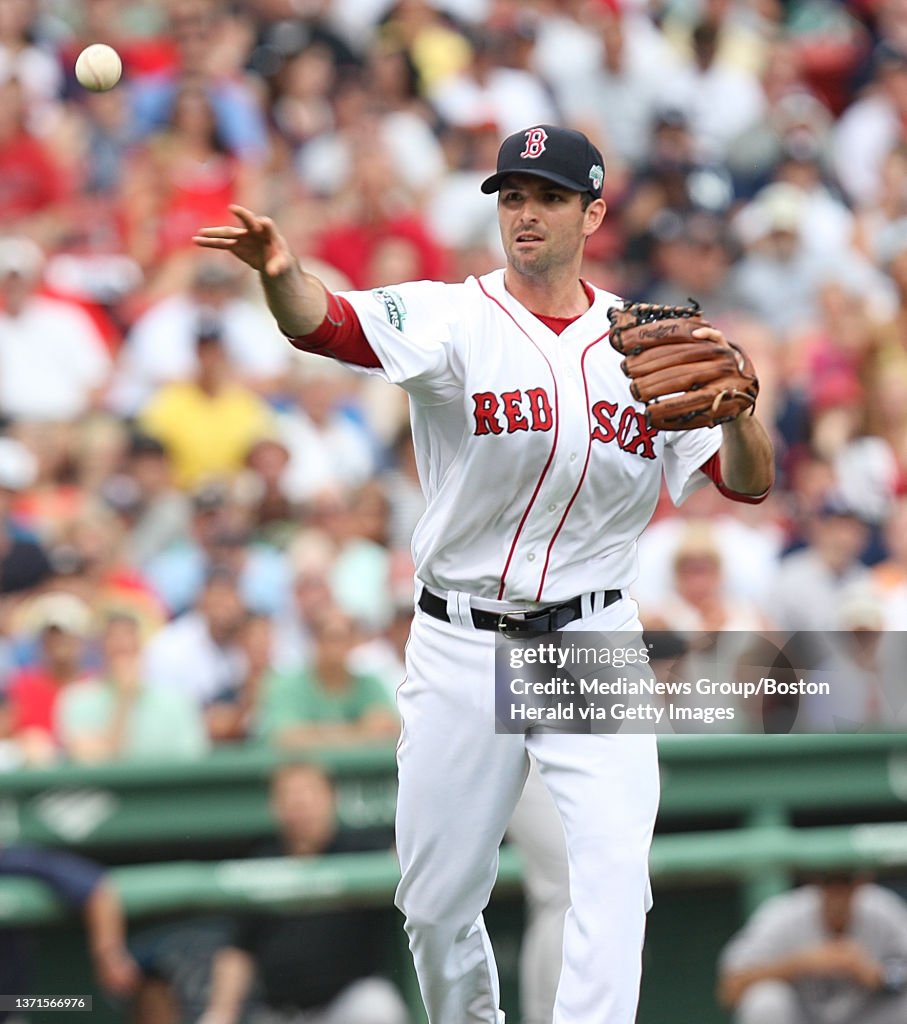 Justin German Shell Boston, MA - Justin Germano throws out Dewayne Wise at first in the ...