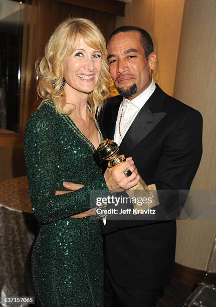 Actress Laura Dern and husband singer Ben Harper attend HBO's Official After Party for the 69th Annual Golden Globe Awards held at The Beverly Hilton...