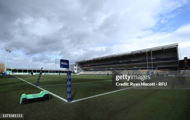 General view of Sixways Stadium during the Women's Allianz Premier 15s match between Worcester Warriors Women and DMP Durham Sharks at Sixways...