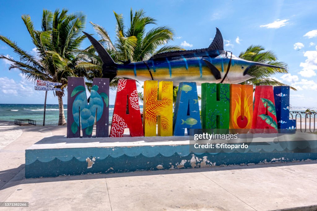 City Letters of Mahahual in Quintana Roo
