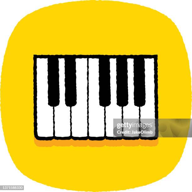 piano keys doodle 5 - piano key stock illustrations