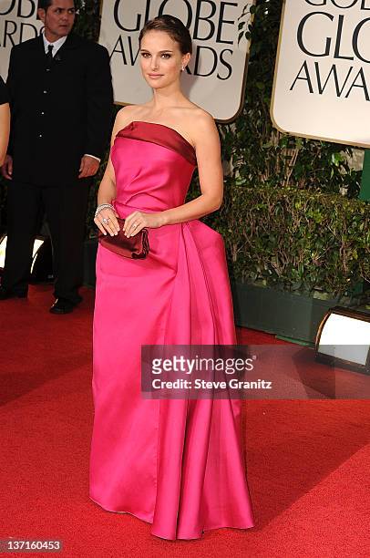Natalie Portman arrives at the 69th Annual Golden Globe Awards at The Beverly Hilton hotel on January 15, 2012 in Beverly Hills, California.