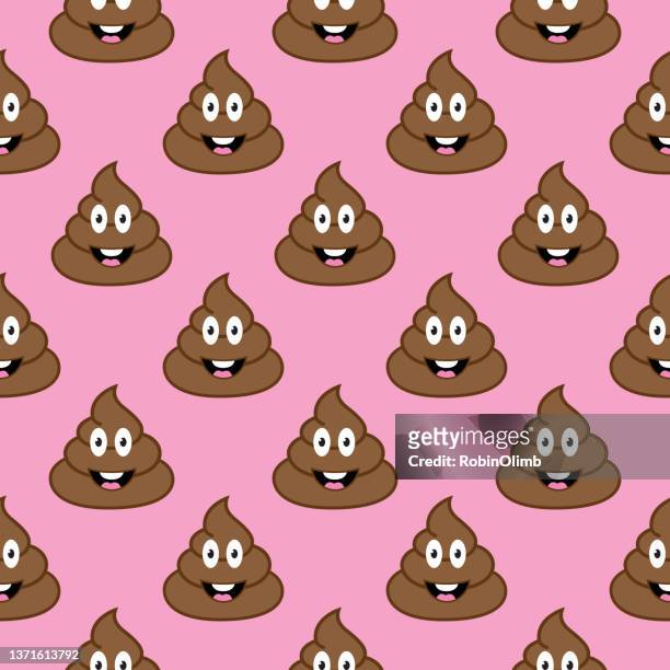 poop emoji seamless pattern - bad smell stock illustrations