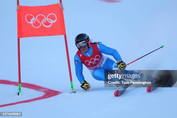 Federica Brignone of Team Italy skis during the Mixed Team Parallel 1/8 final on day 16 of the Beijing 2022 Winter Olympic Games at National Alpine...