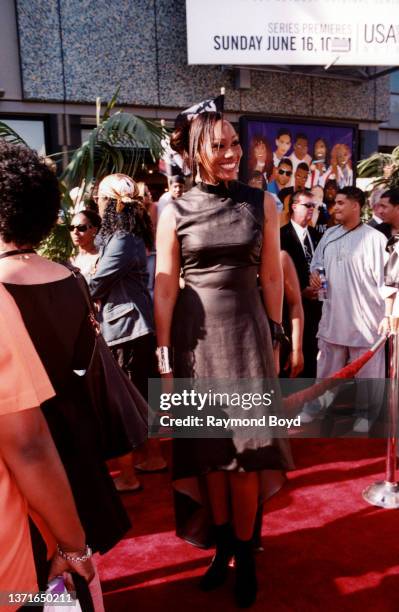 Singer Yolanda Adams poses for photos on the red carpet outside the Kodak Theater during the 2nd Annual BET Awards in Hollywood, California on June...