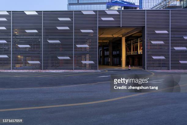 three-dimensional parking lot - modern building entrance stock pictures, royalty-free photos & images