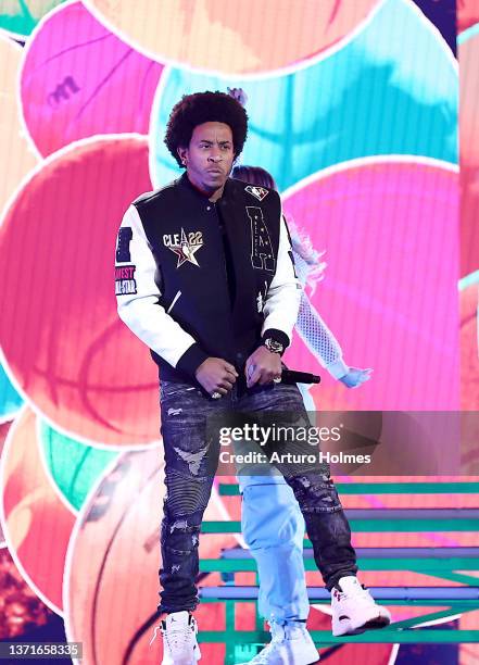 Ludacris performs onstage during the 2022 NBA All Star Weekend at Rocket Mortgage Fieldhouse on February 19, 2022 in Cleveland, Ohio. NOTE TO USER:...