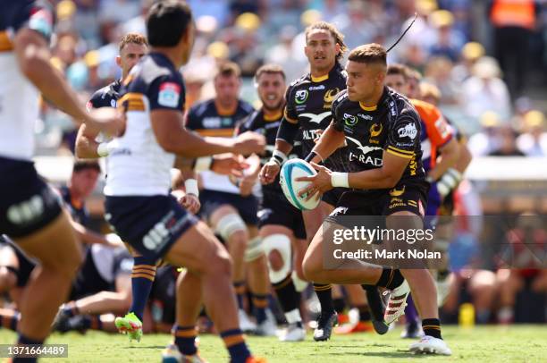 Reesjan Pasitoa of the Force in action during the round one Super Rugby Pacific match between the ACT Brumbies and the Western Force at GIO Stadium...