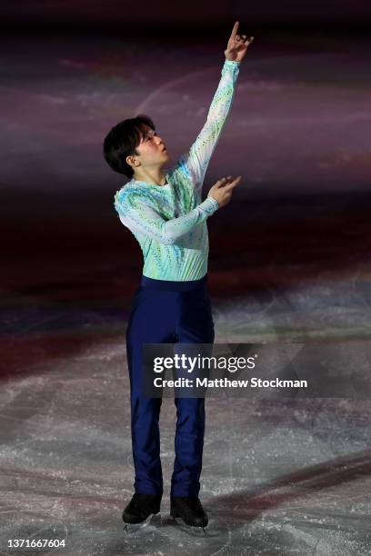 Yuma Kagiyama of Team Japan skates during the Figure Skating Gala Exhibition on day sixteen of the Beijing 2022 Winter Olympic Games at Capital...