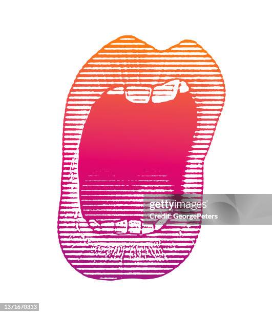 bildbanksillustrationer, clip art samt tecknat material och ikoner med close up of woman's mouth singing - skrika