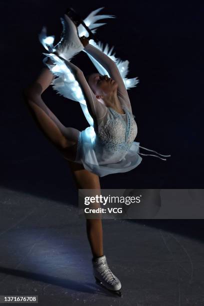 Anna Shcherbakova of Team ROC skates during the Figure Skating Gala Exhibition on day sixteen of the Beijing 2022 Winter Olympic Games at Capital...