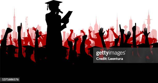 graduate announcement - graduation speech stock illustrations