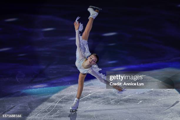 Anna Shcherbakova of Team ROC skates during the Figure Skating Gala Exhibition on day sixteen of the Beijing 2022 Winter Olympic Games at Capital...