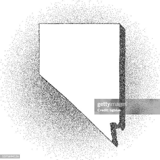 stippled nevada map - stippling art - dotwork - dotted style - nevada map vector stock illustrations