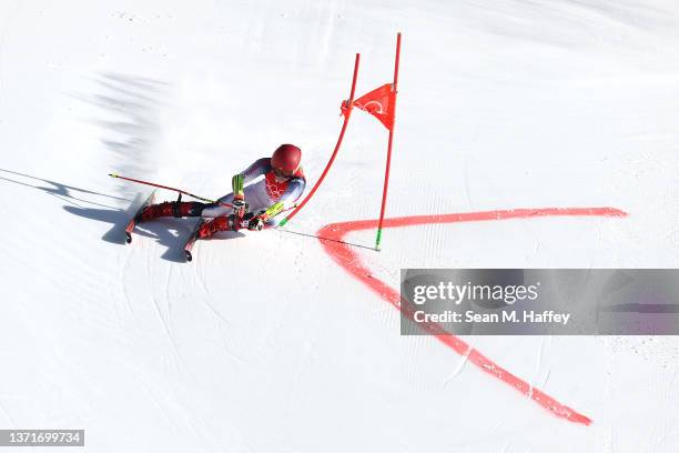 Mikaela Shiffrin of Team United States skis during the Mixed Team Parallel Small Final on day 16 of the Beijing 2022 Winter Olympic Games at National...