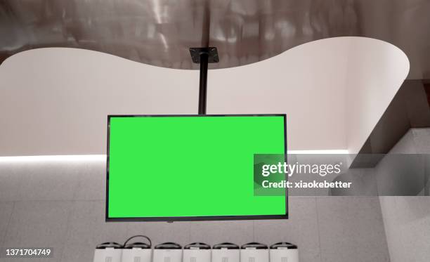 advertising screen hanging from the ceiling - suspended ceiling stock pictures, royalty-free photos & images