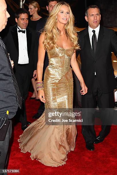 Model/actress Elle Macpherson arrives at the NBC Universal Golden Globes After Party at The Beverly Hilton hotel on January 15, 2012 in Beverly...